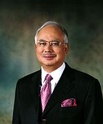 an official photo of current prime minister Najib Tun Razak.