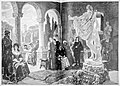 Die Gartenlaube (1889) b 4.jpg Papst Julius II. besichtigt die ausgegrabenen Statue des Apollo von Belvedere (D)