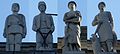 Statuer på Dohodno Zdanie: soldat, bonde, sjømann og smed