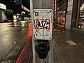 Tagged pedestrian push button in downtown LA