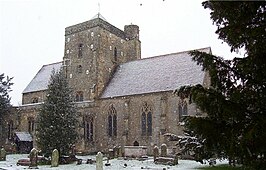 Kerk in de sneeuw.