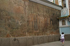 Fresque de l'entrée des catacombes proches à l'église-porte.