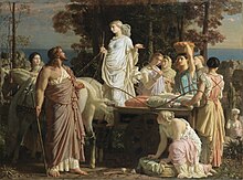 Charles Gleyre, Odysseus and Nausicaa (with badminton rackets). Gleyre ulysseetNausicaa.jpg