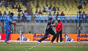 McCullum batting against India in an ODI in December 2010 India Vs New zealand One day International, 10 December 2010 (6159886767).jpg