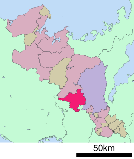 Situering van Kameoka in de prefectuur Kyoto