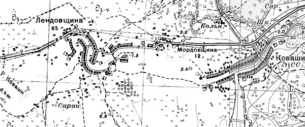 План села Коваши со смежными деревнями. 1938 год