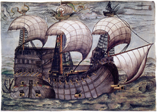 The galleon La Santa Trinidad, a ship that formed part of the expedition to Venezuela on behalf of the Welser family La-Santa-Trinidad.png