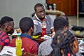 Victor Ekweme of CC Nigeria and Wiki Blind leading discussions at the Salon