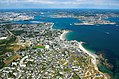 Larmor-Plage et la rade de Lorient, vus du ciel.