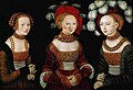 "ภาพเหมือนของ Herzoginnen Sybille, Emilla und Sidonia von Sachsen" ราว ค.ศ. 1535