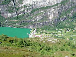 Lysebotn, located at the head of the Lysefjorden