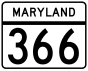 Maryland Route 366 marker