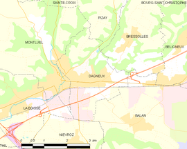 Mapa obce Dagneux