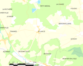 Mapa obce Éclance