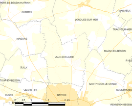 Mapa obce Vaux-sur-Aure