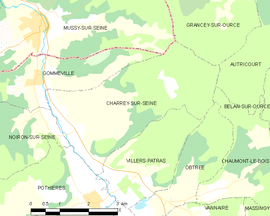 Mapa obce Charrey-sur-Seine