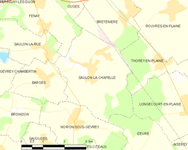 Mapa obce Saulon-la-Chapelle