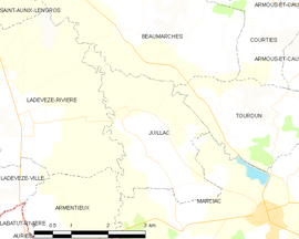 Mapa obce Juillac