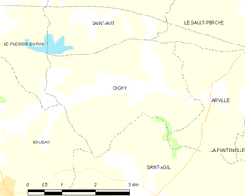 Mapa obce Oigny