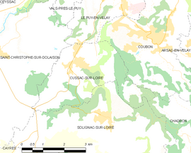 Mapa obce Cussac-sur-Loire