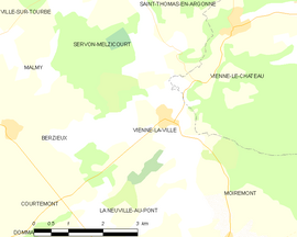 Mapa obce Vienne-la-Ville