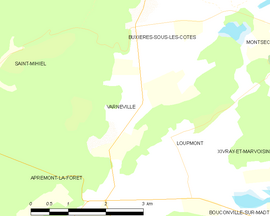 Mapa obce Varnéville