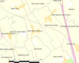 Mapa obce Boiry-Becquerelle