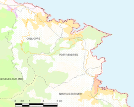 Mapa obce Port-Vendres