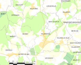 Mapa obce Villersexel