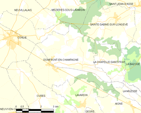 Poziția localității Domfront-en-Champagne