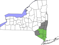 Counties most recognized in the region (green); partially recognized counties (gray)