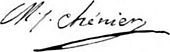 Signature de Marie-Joseph Chénier