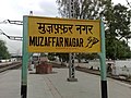 Platform board at Muzaffarnagar railway station