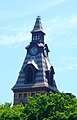 The top of the New Haven City Hall in New Haven, CT, USA.