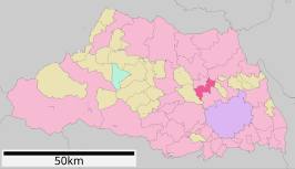 Situering van Okegawa in de prefectuur Saitama