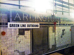 Arlington station during construction