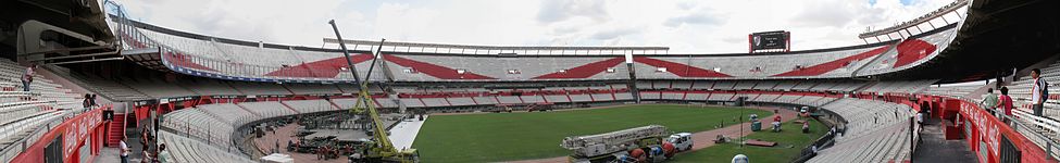 Panoramic view of Estadio Monumental (Buenos Aires, Argentina) from inside