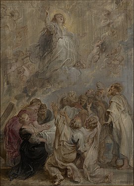 Peter Paul Rubens, Wniebowzięcie NMP (1636-1638), 56 × 40,5 cm, Yale University Art Gallery