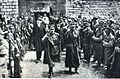 Colonels Plastiras and Gonatas with Georgios Papandreou (left, in black civilian clothes) during the 11 September 1922 Revolution, in Mousounitsa.