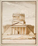 Проект перестройки церкви Св. Женевьевы в Париже как Пантеона великих людей Франции в виде пирамиды с ротондой. 1797