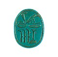 Scarab enscribed with 'The Two Ladies", Wadjet and Nekhbet protector deities of lower and upper Egypt respectively.
