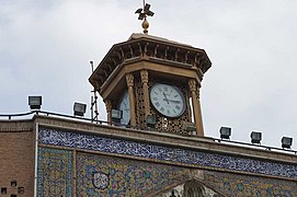 The clock tower of the Shah Abdol-Azim Shrine in Ray.