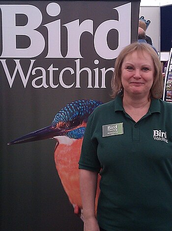 English: Sheena Harvey editor of Bird Watching...