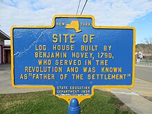 Site of Benjamin Hovey log house, Oxford, NY