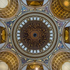 Interno della cupola della cattedrale di San Paolo (1697) Christopher Wren.