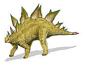 Representação artística de um Stegosaurus