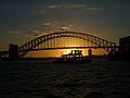 Harbour Bridge von Sydney bei Sonnenuntergang