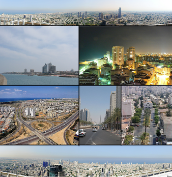 From top left: Tel Aviv, Herzliya, Bat Yam, Netanya, Ashdod, Rishon Letzion, Southern Suburbs of Tel Aviv.