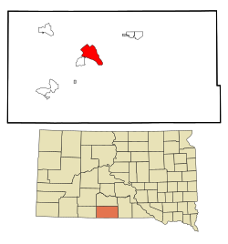 Location in Todd County and the state of South Dakota