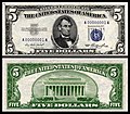 Five-dollar silver certificate from the 1953 series